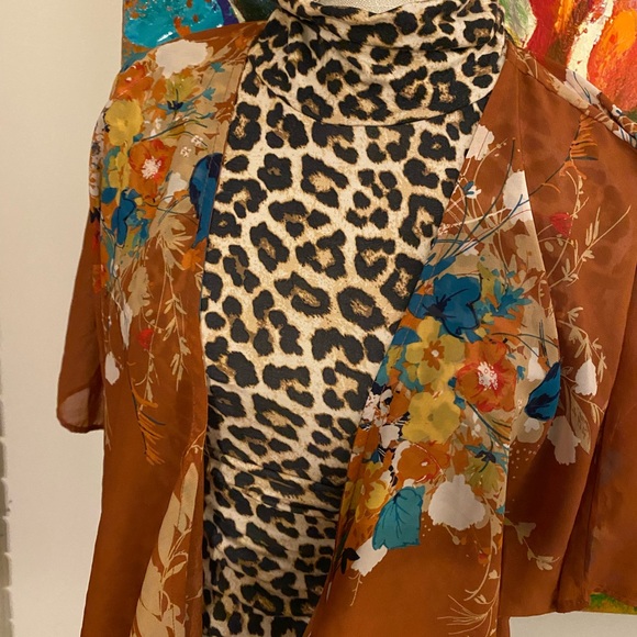 Tops - Brown sheer Kimono